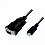 LogiLink AU0051A USB-C į RS232 (DB9) nuoseklusis adapterio kabelis, 1,2 m, juodas