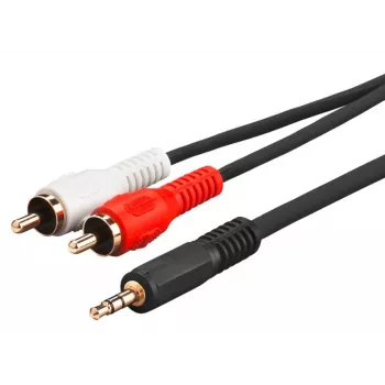Mikrofoninis kabelis Microconnect AUDLC3G 3 m 3,5 mm 2 x RCA juodas