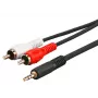 Mikrofoninis kabelis Microconnect AUDLC3G 3 m 3,5 mm 2 x RCA juodas