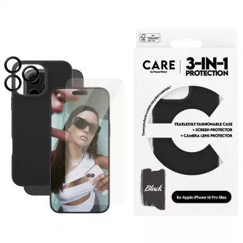 3 viename apsaugos rinkinys PanzerGlass CARE by Fashion iPhone 16 Pro Max