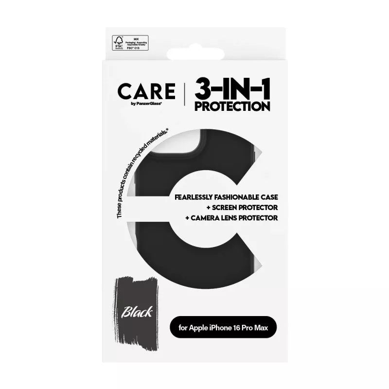 3 viename apsaugos rinkinys PanzerGlass CARE by Fashion iPhone 16 Pro Max