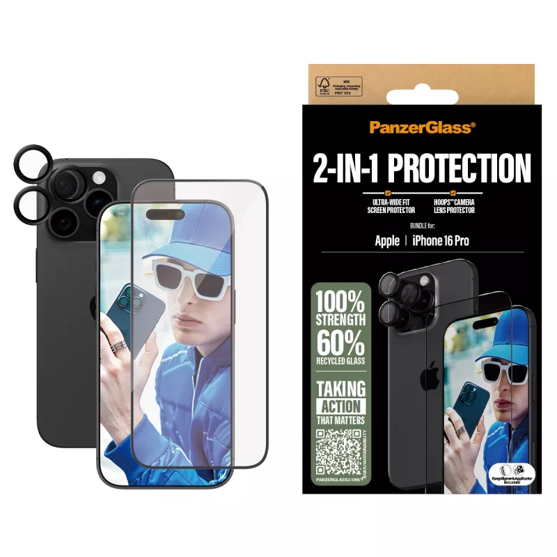 PanzerGlass 2-in-1 rinkinys iPhone '24 6,3 colio Pro B2862+1284