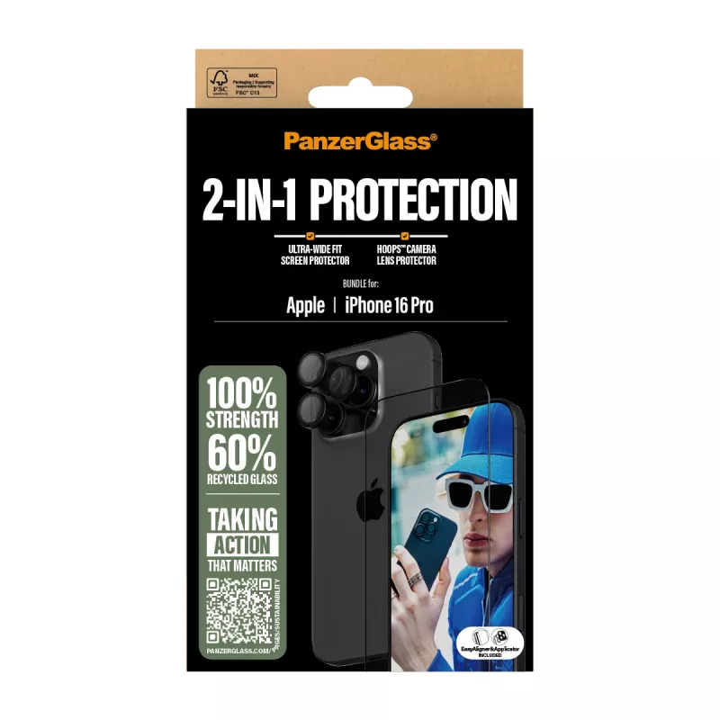 PanzerGlass 2-in-1 rinkinys iPhone '24 6,3 colio Pro B2862+1284