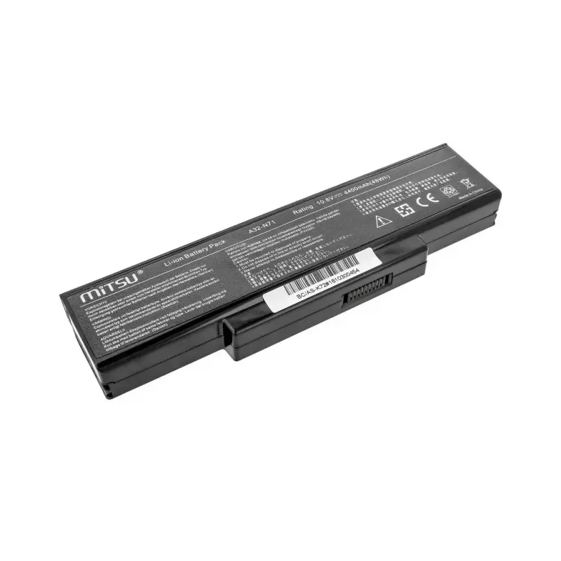 Baterija MITSU ASUS K72 K73 N73 X77, 4400 mAh, 10.8–11.1 V