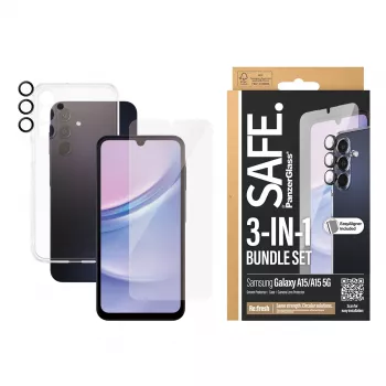 PanzerGlass SAFE. by ® 3-in-1 apsaugos rinkinys Samsung Galaxy A15 | A15 5G