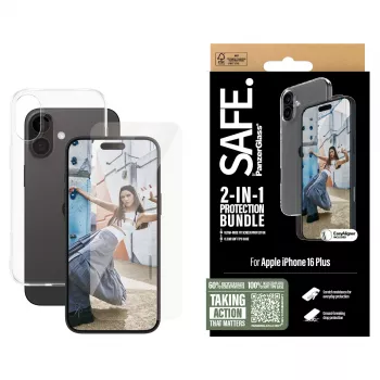 PanzerGlass SAFE. by ® 2 viename apsaugos rinkinys iPhone '24 6,7 colio