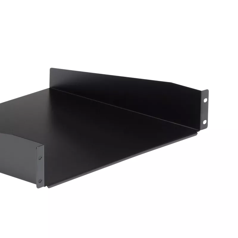 StarTech.com 2U lentyna serverio stovui – universali konsolinė lentyna 19 colių tinklo įrangos stovui – tvirtas plienas – keliamoji galia 20 kg – 16 colių gylio padėklas, juoda