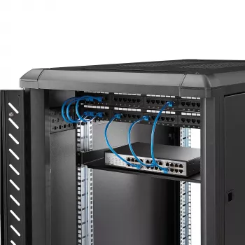 StarTech.com 1U fiksuota serverių stelažo lentyna - 10 colių gylio plieninė universali konsolinė padėkla 19 colių AV / tinklo įrangos stelažui - sunkiosios apkrovos plienas - svorio talpa 44 svarai / 20 kg, juoda