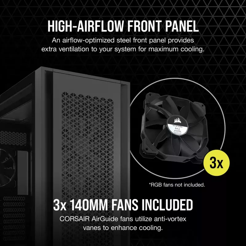 PC korpusas Corsair 7000D Airflow Full Tower juodas