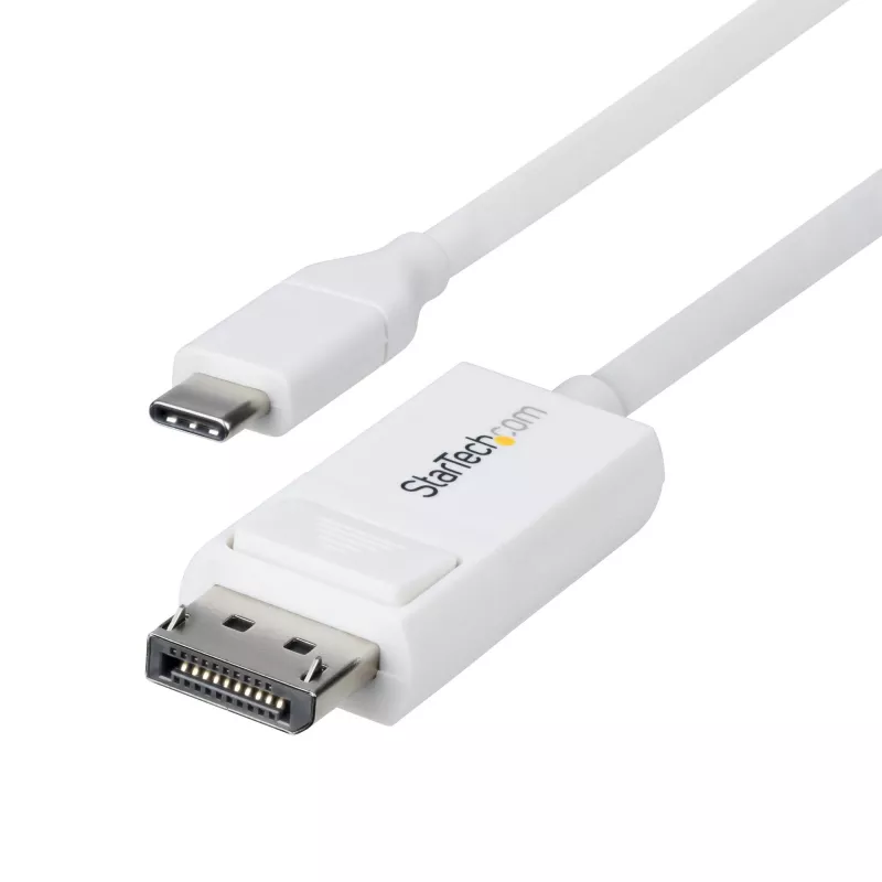 StarTech.com 1,9 m USB-C į DisplayPort 1.2 laidas, dvipusis, 4K 60Hz, baltas, skirtas Apple MacBook Pro / Air M1 M2 M3 M4, Mac Mini / Studio, Thunderbolt suderinamas