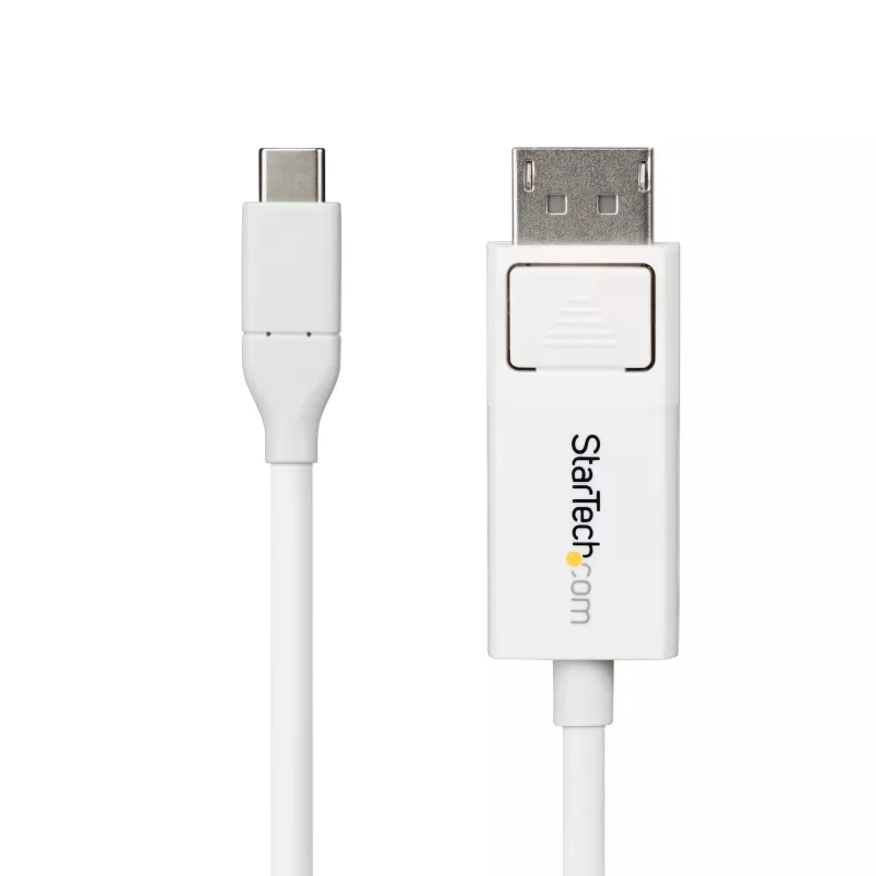 StarTech.com 1,9 m USB-C į DisplayPort 1.2 laidas, dvipusis, 4K 60Hz, baltas, skirtas Apple MacBook Pro / Air M1 M2 M3 M4, Mac Mini / Studio, Thunderbolt suderinamas