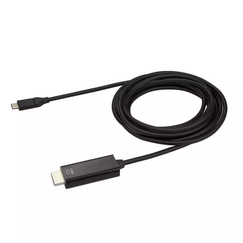 StarTech.com 10ft (3m) USB-C į HDMI laidas - 4K 60Hz USB Type C į HDMI 2.0 vaizdo adapterio laidas - suderinamas su Thunderbolt 3 - nešiojamam kompiuteriui prie HDMI monitoriaus/ekrano - DP 1.2 Alt Mode HBR2 - juoda