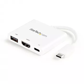 StarTech.com USB-C kelių prievadų adapteris su HDMI - USB 3.0 prievadas - 60W PD - Baltas