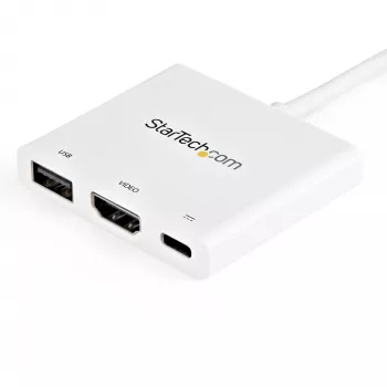 StarTech.com USB-C kelių prievadų adapteris su HDMI - USB 3.0 prievadas - 60W PD - Baltas
