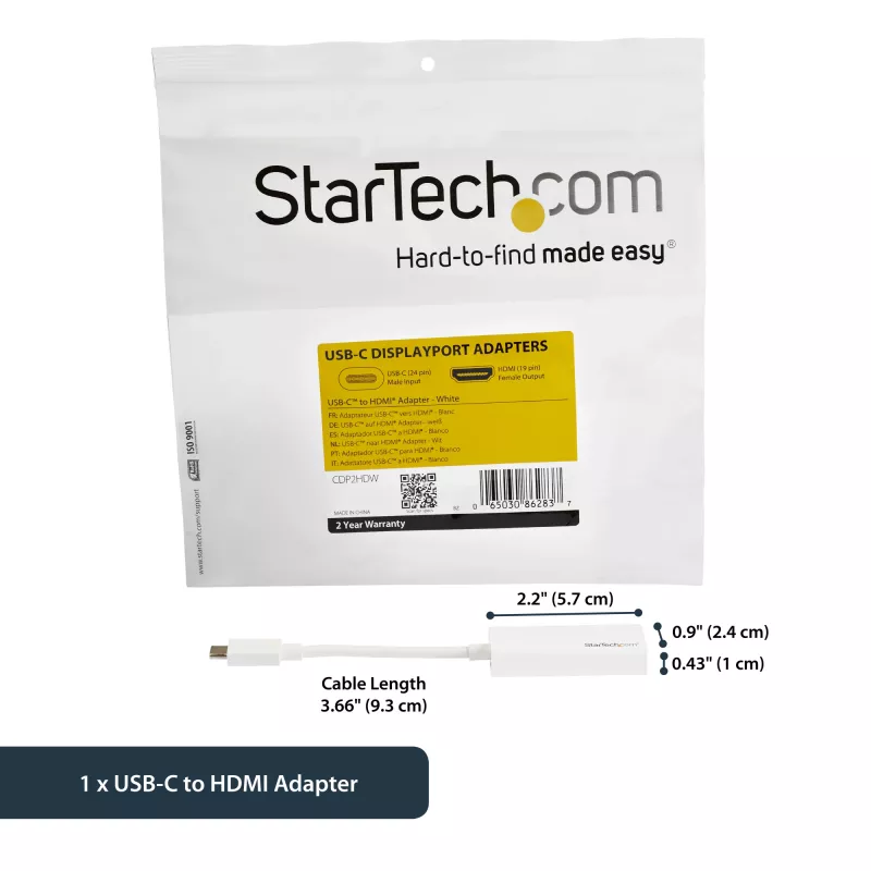 StarTech.com USB-C į HDMI adapteris su 4K 30Hz - Baltas