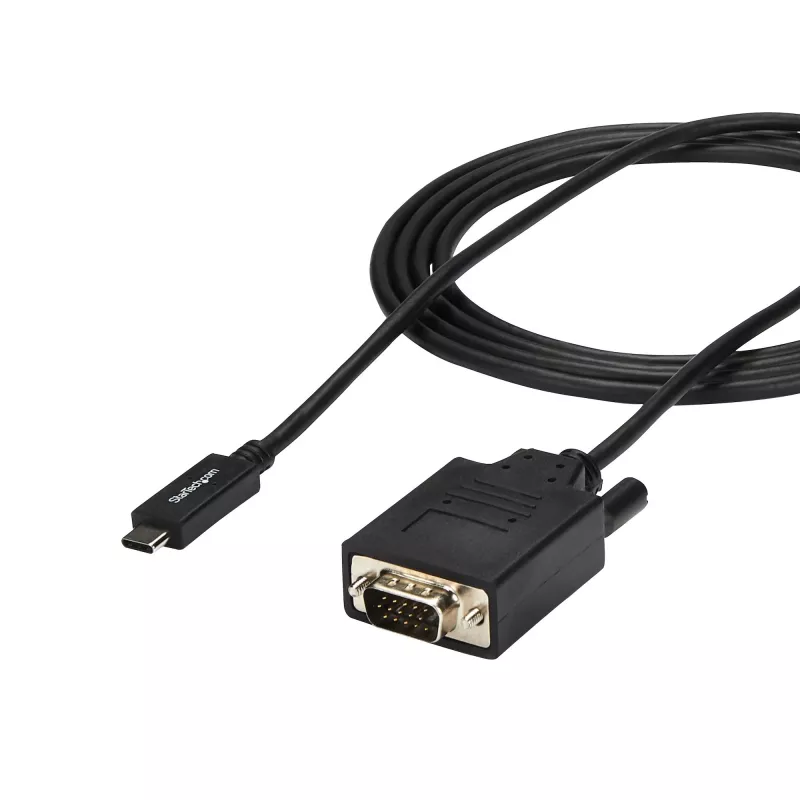 StarTech.com 6ft/2m USB-C į VGA laidas - 1920x1200/1080p USB Type-C į VGA vaizdo aktyvus adapterio laidas - Thunderbolt 3 suderinamas - nešiojamam kompiuteriui prie VGA monitoriaus/projektoriaus - DP Alt Mode HBR2