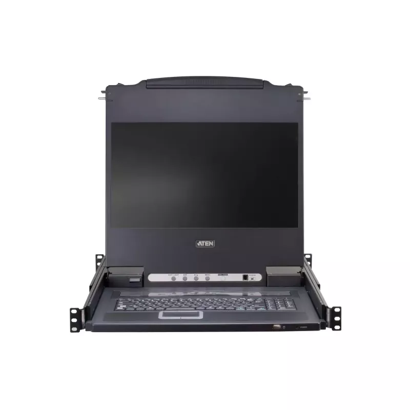 KVM jungiklis ATEN CL5708M montavimui į stelažą, juodas, 1U, 17 colių LCD