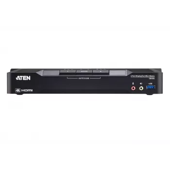 ATEN 2-Port 4K DisplayPort dviejų monitorių mini-matricos KVM jungiklis