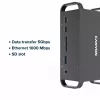Dokovimo stotelė CANYON CNS-HDS95ST – USB-C (USB 3.2 Gen 2) su 2× HDMI, 2× USB 3.2 Gen1, 2× USB 2.0, Gigabit Ethernet, 100 W, aliuminis, juoda