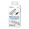 USB 3.0 3 prievadų šakotuvas su SD/MicroSD kortelių skaitytuvu LogiLink CR0045
