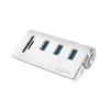USB 3.0 3 prievadų šakotuvas su SD/MicroSD kortelių skaitytuvu LogiLink CR0045