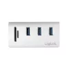 USB 3.0 3 prievadų šakotuvas su SD/MicroSD kortelių skaitytuvu LogiLink CR0045