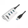 USB 3.0 3 prievadų šakotuvas su SD/MicroSD kortelių skaitytuvu LogiLink CR0045