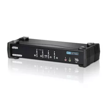 ATEN CS1784A 4 prievadų USB DVI Dual Link KVM jungiklis su garsu ir USB 2.0 šakotuvu (įskaitant KVM laidus)