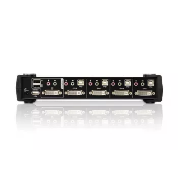 ATEN CS1784A 4 prievadų USB DVI Dual Link KVM jungiklis su garsu ir USB 2.0 šakotuvu (įskaitant KVM laidus)