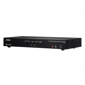 ATEN 4 prievadų USB 3.0 4K HDMI dviejų ekranų KVMP™ jungiklis, 4096 x 2160 pikselių, 4K Ultra HD, 4,42 W, juodas