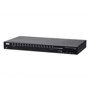 ATEN CS19216 16 prievadų USB 3.0 4K DisplayPort KVM jungiklis, 4096 x 2160 pikseliai, 4K Ultra HD, 26.66 W, juodas