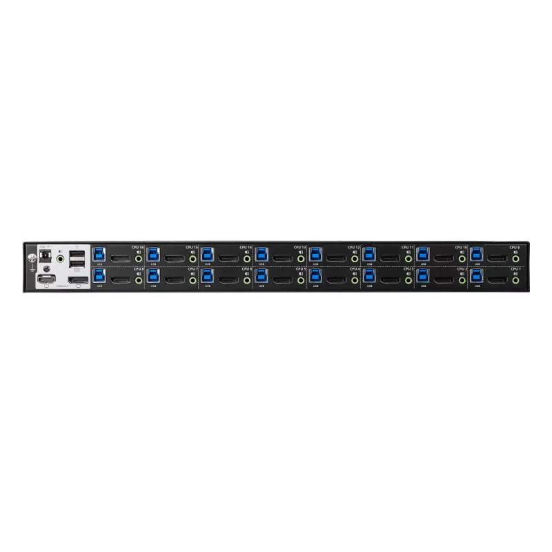 ATEN CS19216 16 prievadų USB 3.0 4K DisplayPort KVM jungiklis, 4096 x 2160 pikseliai, 4K Ultra HD, 26.66 W, juodas