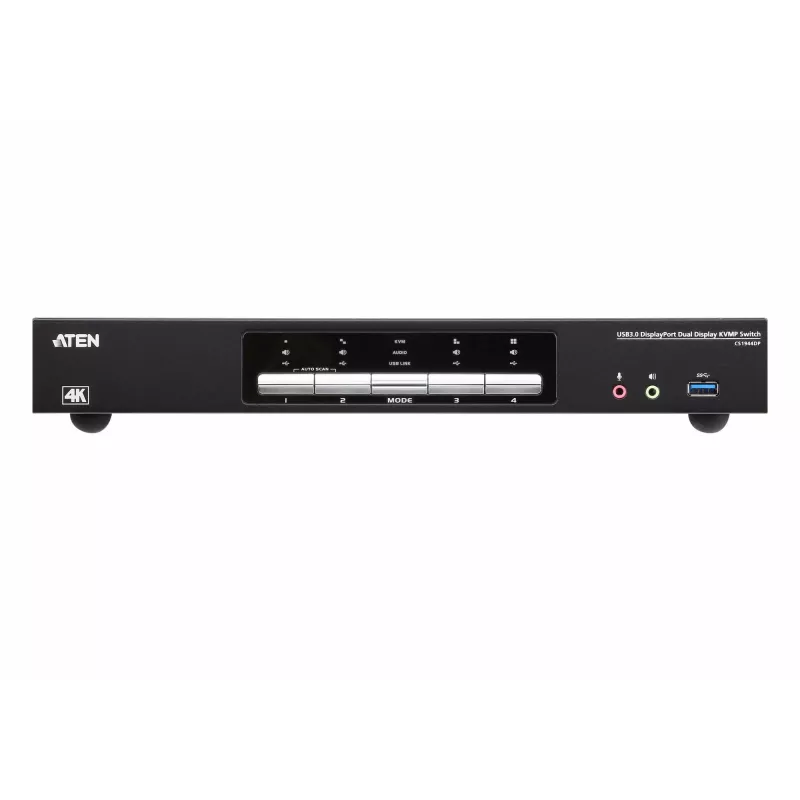 KVMP jungiklis ATEN 4 prievadų USB 3.0 DisplayPort dvigubas vaizdas