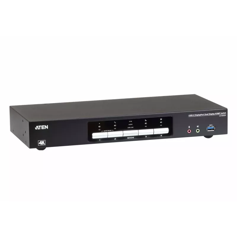 KVMP jungiklis ATEN 4 prievadų USB 3.0 DisplayPort dvigubas vaizdas