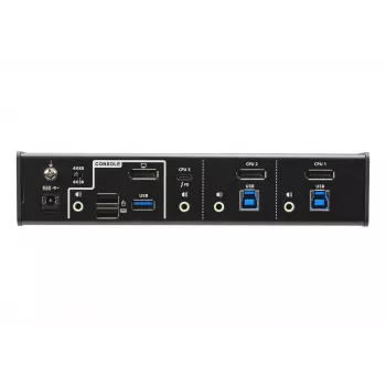 ATEN 3 prievadų USB-C DisplayPort hibridinis KVMP™ jungiklis, 4096 x 2160 pikselių, 4K Ultra HD, 5.78 W, juodas