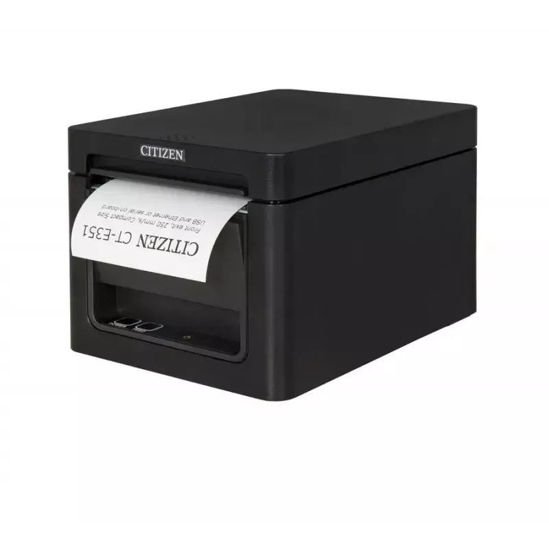 POS spausdintuvas Citizen CT-E351 — tiesioginis terminis, 203 x 203 DPI, 58/80 mm, laidinis (Serial, USB), 250 mm/s, juodas