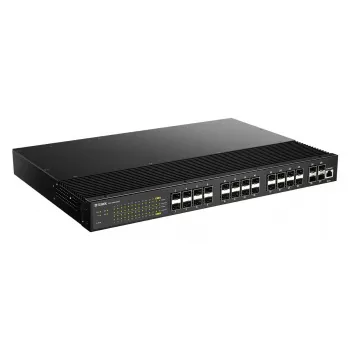 D-Link DIS-700G-28XS valdomas Layer 2+ jungiklis su 24 SFP ir 4 10G SFP+ prievadais