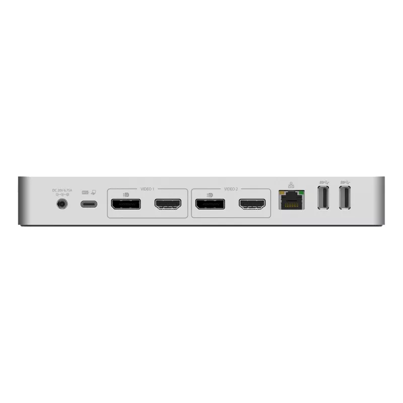 Universali nešiojamojo kompiuterio dokų stotelė StarTech.com, hibridinė USB-C ir USB-A, dviguba 4K DP ir HDMI, 60W PD, Mac / Windows / Chrome OS, 4x USB 5Gbps šakotuvas, GbE