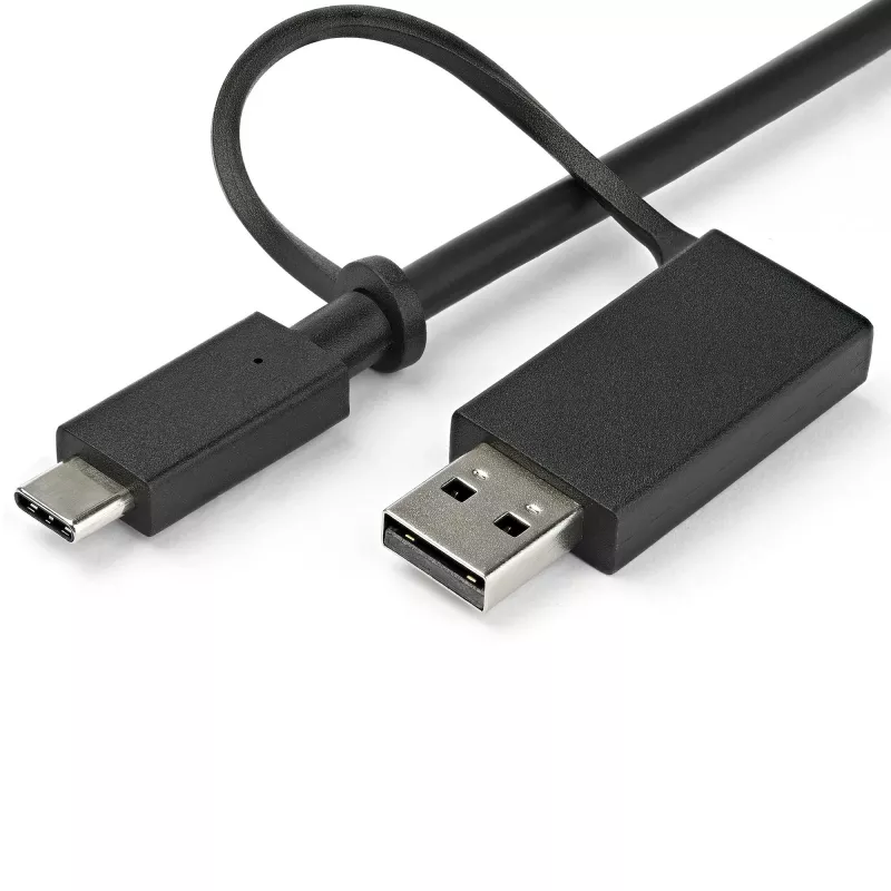 Universali nešiojamojo kompiuterio dokų stotelė StarTech.com, hibridinė USB-C ir USB-A, dviguba 4K DP ir HDMI, 60W PD, Mac / Windows / Chrome OS, 4x USB 5Gbps šakotuvas, GbE
