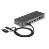 Universali nešiojamojo kompiuterio dokų stotelė StarTech.com, hibridinė USB-C ir USB-A, dviguba 4K DP ir HDMI, 60W PD, Mac / Windows / Chrome OS, 4x USB 5Gbps šakotuvas, GbE