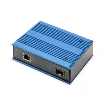 DIGITUS 10/100/1000Base-TX (PoE) į 1000Base-FX pramoninis medijos keitiklis