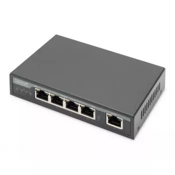 Digitus 4 prievadų Gigabit 4PPoE praplėstuvas 802.3at 60W juodas