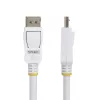 StarTech.com 3 m baltas VESA sertifikuotas DisplayPort 1.2 laidas, 4K 60Hz, 21.6Gbps, fiksuojančios DP jungtys, DP 1.2 DisplayPort laidas, DP monitoriaus laidas, M/M