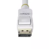 StarTech.com 3 m baltas VESA sertifikuotas DisplayPort 1.2 laidas, 4K 60Hz, 21.6Gbps, fiksuojančios DP jungtys, DP 1.2 DisplayPort laidas, DP monitoriaus laidas, M/M