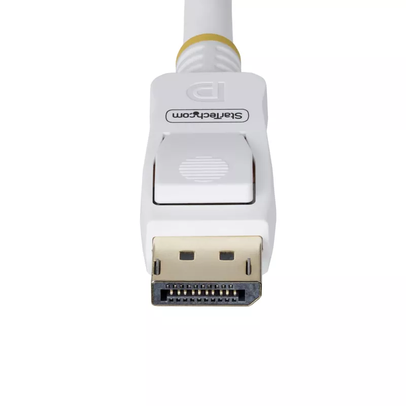 StarTech.com 3 m baltas VESA sertifikuotas DisplayPort 1.2 laidas, 4K 60Hz, 21.6Gbps, fiksuojančios DP jungtys, DP 1.2 DisplayPort laidas, DP monitoriaus laidas, M/M