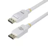 StarTech.com 3 m baltas VESA sertifikuotas DisplayPort 1.2 laidas, 4K 60Hz, 21.6Gbps, fiksuojančios DP jungtys, DP 1.2 DisplayPort laidas, DP monitoriaus laidas, M/M