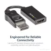 StarTech.com DisplayPort į HDMI adapteris – 4K 60Hz aktyvus DP 1.4 į HDMI 2.0 vaizdo keitiklis – DP į HDMI monitorių/TV/ekraną laidas adapteris kištukas – fiksuojanti DP jungtis