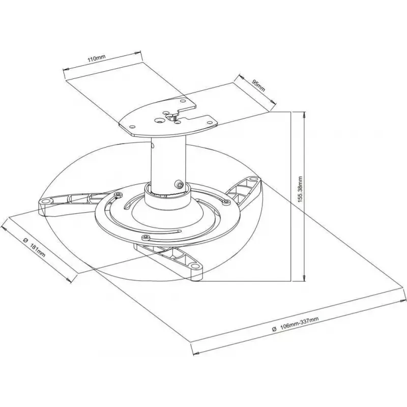 Vivolink VLMC101-H lubinis projektoriaus laikiklis baltas