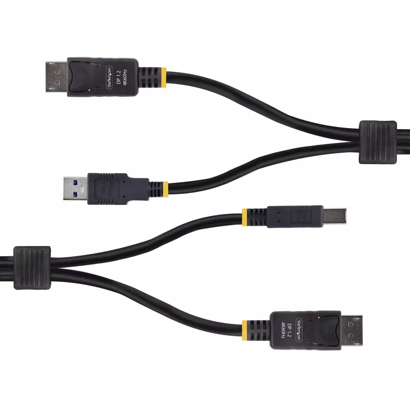 StarTech.com 1,8 m DP ir USB 5 Gbps KVM kabelis, 4K 60 Hz, universalus DP 1.2 / USB 3.0 kombinuotas kabelis KVM jungikliams