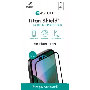 eSTUFF ES501361 Titan Shield® grūdinto stiklo apsauginė plėvelė iPhone 14 Pro skaidri